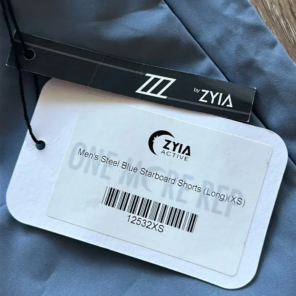 NWT Zyia Active Starboard Shorts Steel Blue Size XS 8